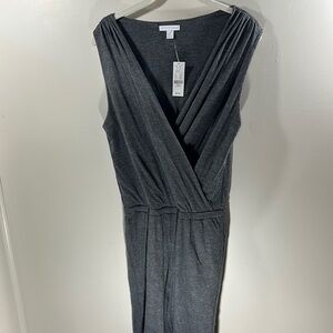 NWT New York & Company Charcoal Gray Sleeveless Tank Jumpsuit Romper Size Large